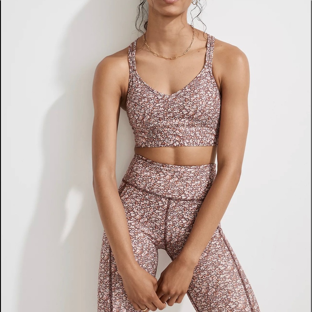 NWT Madewell Flex Strappy Sports Bra in Cottage Garden